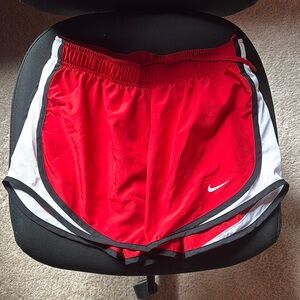 Nike Red and White Athletic Shorts